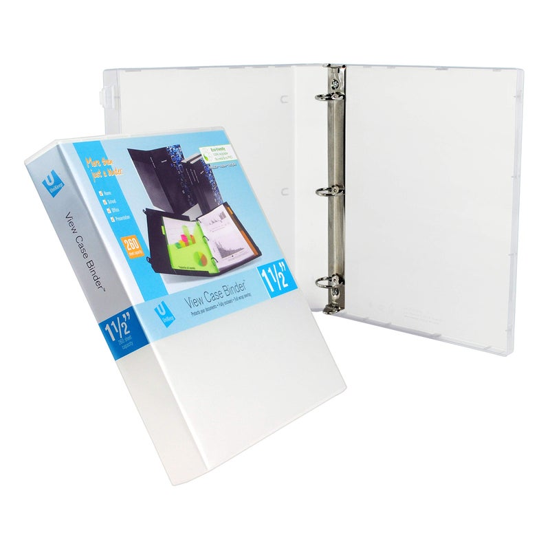 Unikeep 3 Ring Binder - Clear - Case View Binder - 1.5 Inch Spine - Metal Rings - with Clear Outer Overlay - 3 Pack of Binders - Image 1